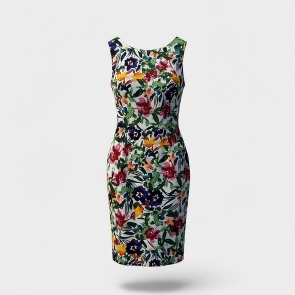 APT 9 Floral Sheath Dress Garden Party Wedding Easter Career Spring-Size 10